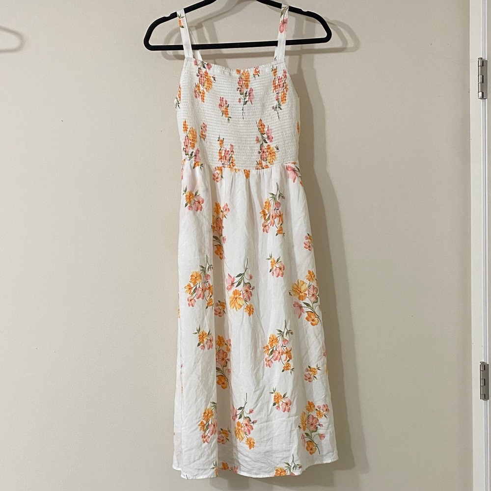 Old Navy White Floral Midi Dress